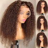 180% Density Preplucked 26-inch (66 cm) Kinky Curly Wig Soft Brown Natural Hairline with Baby Hair
