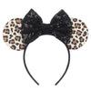 Disney Sequined Mouse Ear Headband with Rainbow Bow, Festival Party Hairband for Women & Girls