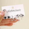 Korean Star Moon Butterfly Stud Earring Set Vintage Aesthetic Heart Y2K Jewelry for Women