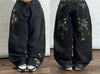 Y2K Oversized Baggy Jeans for Women – High-Waist Wide-Leg Vintage Rock Gothic Casual