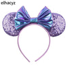 Disney Sequined Mouse Ear Headband with Rainbow Bow, Festival Party Hairband for Women & Girls