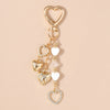 Bowknot Love Heart Keychain with Crystal Pearl Cute Handbag Key Ring Gift for Women and Girls
