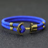 Men's Nautical Rope Bracelet with Anchor Charm - Bronze Bilayer 8.1 in (20.5 cm) Easy-Hook Surfer Bracelet