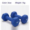 1 kg (2.2 lb) Women's Plastic-Dipped Dumbbell for Home Fitness & Strength Training (Multicolor)