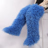 Women's Thigh-High Faux Fur Mongolian Boots - Over-the-Knee Winter Snow Boots with Non-Slip EVA Sole
