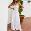 Tube Top High-Waist Wide-Leg Jumpsuit with Pockets – Sleeveless Summer Beach Playsuit