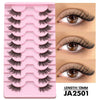 2-Pack Half Strip Lashes – Natural Fluffy Cat-Eye Soft Wispy Faux Mink Winged Elongated Eyelashes