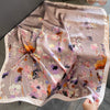 70 x 70 cm (27.6 x 27.6 in) Floral Satin-Look Polyester Square Scarf - Women's Headscarf, Hijab, Hair Band & Wrist Wrap