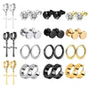 1 or 15-Pair Punk Gothic Stainless Steel Cross Stud Earrings for Men & Women Tragus Cartilage Daith Helix Piercing