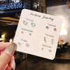 S925 Silver Needle Mini Stud Earrings Set for Women and Girls, Cute Geometric Fashion Jewelry Gift