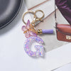 A-Z Sequined Initial Keychain with Purple Butterfly Tassel – Resin Letter Charm Keyring for Women & Girls, Backpack & Purse Accessory