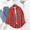 Women's Casual Loose Plaid Flannel Shirt - College Style Long-Sleeve Button-Up Blouse
