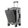 Front-Opening Spinner Luggage with USB Charging Port – Aluminum Alloy Frame Carry-On & Checked Suitcase