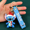 Stitch Holiday PVC Keychain with Santa Hat & Gift - Cute Christmas & Halloween Bag Charm