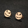 Cute Halloween Ghost Stud Earrings for Women – Stainless Steel Cartoon Minimalist Earrings (Black/Silver/Gold/Rose Gold)