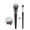 Professional Foundation Makeup Brush – Broom & Tongue Head Synthetic Hair Wood Handle for Liquid Foundation & Concealer