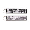 Anime Embroidered Keychain Double-Sided Key Fob 3 x 13 cm (1.2 x 5.1 in) for Backpacks Cars Motorcycles Gift