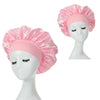 2-Pack Milk Satin Wide-Brim Hair Bonnets for Women – Elastic Band Sleep & Protective Caps