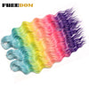 Synthetic Braiding Hair Extensions 24 in (60 cm) Loose Deep Wave Ombre Brown Rainbow Twist Crochet 3-Pack