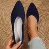 Women's Pointed Toe Knitted Slip-On Flats – Breathable Ballet Loafers