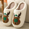 Gingerbread Christmas Plush Slippers – Cozy Warm Indoor House Shoes for Women & Men (Couples)