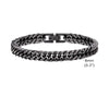 Bold Heavy Cuban Link Bracelet for Men — Stainless Steel Oxidized Wristband, 8mm & 12mm Width, 19cm (7.5in) / 21.5cm (8.5in)