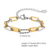Two-Tone Chunky Chain Bracelet for Women - Mixed Metal Stainless Steel Adjustable Waterproof Link Bracelet