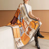 Luxury Horse Print Square Scarf - Vintage Imitation Silk Shawl Head Wrap, Windproof, 110 x 110 cm (43.3 x 43.3 in)
