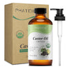 PHATOIL Organic Cold-Pressed Castor Oil 118ml/236ml (4/8 fl oz) - Unrefined for Hair, Eyelash & Nail Growth and Skin Moisturizer