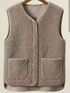 Women's Faux Leather Vest with Faux Fur Lining — Sleeveless Zip-Up Waistcoat, Warm Autumn/Winter Motorcycle Style