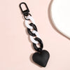 Handmade Heart Resin Keychain with Acrylic Link Chain Handbag Pendant for Women and Girls Gift