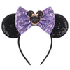 Disney Mickey Mouse Sequin Ears Headband with Bow - Halloween Party Cosplay Hairband for Women & Kids