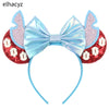 Disney Lilo & Stitch Mickey Mouse Ears Headband, Sequined 5-inch (12.7 cm) Bow Hairband for Women, Girls & Kids