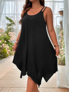 Plus Size Women's Strappy Asymmetrical Hem Midi Dress (XL-5XL) - Sleeveless Casual Summer Sundress