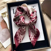 Luxury Square Silk-Feel Scarf 70 x 70 cm (27.6 x 27.6 in) Korean Fashion Floral Bandana Kerchief Wrap