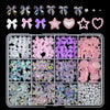 120-Pack 3D Gold Metal Nail Charms Bow Butterfly Diamond Star Nail Art Decorations