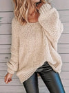 Women's Plus Size Cable Knit Sweater Solid Color Round Neck Long Sleeve Jumper for Fall & Winter