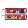 Anime Embroidered Keychain Double-Sided Key Fob 3 x 13 cm (1.2 x 5.1 in) for Backpacks Cars Motorcycles Gift