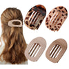 Leopard Oval Flat Hair Clips for Women — Large Round Flat Claw French Hair Clips, Trendy Hair Accessories