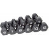 9 lb (4.1 kg) Neoprene Dumbbell Pair - Non-Slip Hex Hand Weights, Black Coated