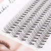 100-Pack Heat-Bonded Cluster Lashes — Individual Grafting False Eyelashes, Natural Long Black