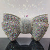 Rhinestone Bow Evening Clutch Minaudiere - Sparkling Bridal Wedding Bag 18 cm (7.1 in) with Chain