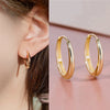 Geometric Metal Hoop Earrings for Women - Gold & Silver Tone Lightweight Everyday Jewelry