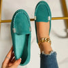 Women's Casual Slip-On Suede Loafers — Non-Slip Flat Round Toe for Spring & Autumn