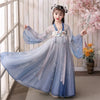 Girls Hanfu Dress Summer Tang Style Kids Cosplay Party Costume Long Princess Outfit