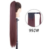 34-Inch (86 cm) Clip-In Synthetic Ponytail Hair Extension — Blonde Wrap-Around Long Straight Hairpiece