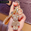 Rhinestone Tassel Bear Keychain – Cute Crystal Bear Bag & Car Key Ring, Couple Gift