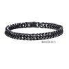 Bold Heavy Cuban Link Bracelet for Men — Stainless Steel Oxidized Wristband, 8mm & 12mm Width, 19cm (7.5in) / 21.5cm (8.5in)