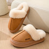 Women's Fluffy Plush Winter House Slippers - Warm Faux Fur Platform Flats