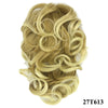 Soowee Short Curly Clip-In Ponytail Extension Black to Burgundy Synthetic Heat-Resistant Fiber